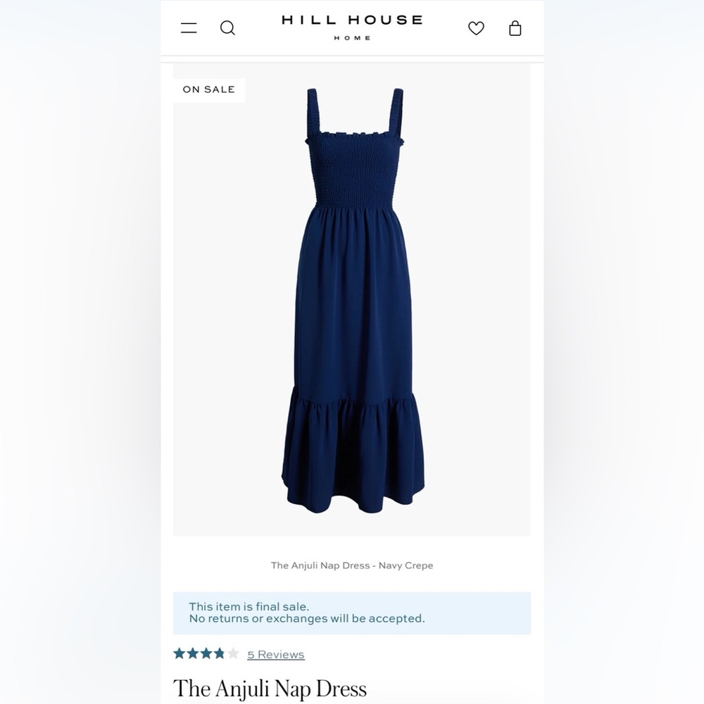 NWT Hill House Anjuli Nap Dress